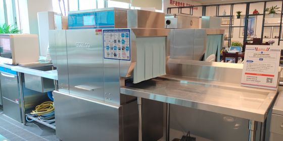 중국 반대로 막는 분사구를 가진 높은 청소 효력 선반 컨베이어 접지 닦은 기계 협력 업체