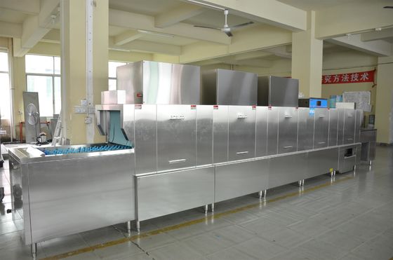 중국 SS 대중음식점 부엌 접지 닦은 기계, 자동적인 Dishwashing 기계 36kw 행구기 히이터 협력 업체